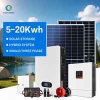 Système solaire domestique hybride 48V monophasé 20kW 10kW MPPT avec onduleur autonome haute tension et stockage de batterie lithium-ion 5kWh