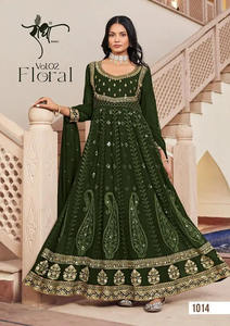 El último diseñador de Fab Zone, vestido bordado de Georgette de imitación pesado, fiestas Siroski Sari de alta calidad con estampado Lehenga Choli - Product Image 3