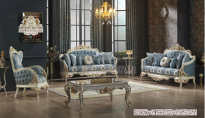 Juego de muebles de sala de estar tallados a mano europeos, exclusivo sofá de 7 plazas tallado en madera, sofá clásico tallado a mano para sala de estar, Reino Unido - Product Image 4