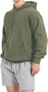 <b>Men's</b> <b>Dark</b> <b>Grey</b> Heavyweight Polyester/Cotton Sweatshirt Plain Dyed Winter Sportswear with Fleece Pullover <b>Hoodie</b> - Product Image 4