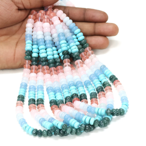 Cuentas Redondas de Cuarzo Multicolor: Joyería de Piedras Preciosas Lisas AAA (7-8 mm) - Product Image 2