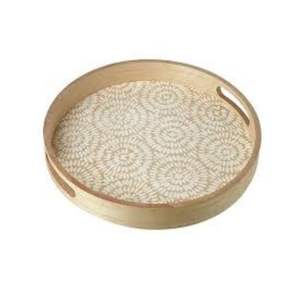 Plateau de service en bois naturel émaillé, plateau alimentaire écologique pour la cuisine - Product Image 1