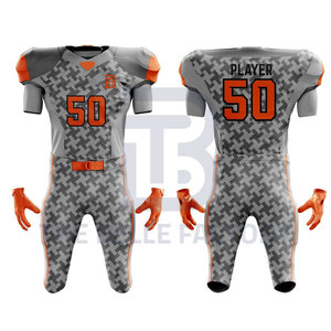 Ropa Deportiva de Fútbol Americano con Logotipo Personalizado de Alta Calidad, Impresión por Transferencia de Calor Transpirable, Número Impreso, MOQ Bajo de 10 Conjuntos, Venta al Por Mayor - Product Image 1