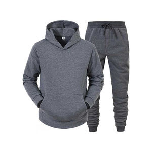 Conjunto Deportivo de Felpa Azul Rey para Hombre, 2 Piezas, Sudadera con Capucha y Cordón, Traje para Correr, Ropa Casual para Hombre - Product Image 3