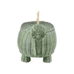 Graceful Dinosaur Rattan <b>Storage</b> <b>Basket</b> Handmade Natural Rattan <b>Basket</b> for Kids Room - Product Image 6