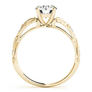 Anillo de Compromiso de Oro Amarillo de 18K con Diamante de 0.03ct, Estilo Antiguo, Elegante y Lujoso - Product Image 3