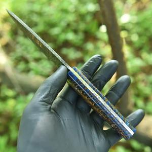 มีดตัดทรงกรวยทำด้วยมือทำด้วยมือทำด้วยมือทำจากเหล็กดามัสกัสมีดคาวบอยออกแบบมาใหม่ - Product Image 4