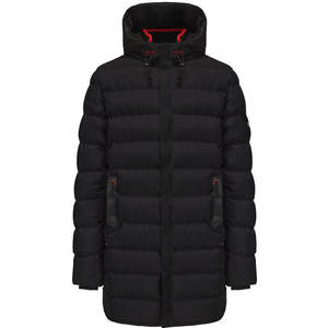 Veste parka d'hiver pour homme en gros au Canada, taille plus 6XL, longue, épaisse, col montant, capuche, tissu imperméable, motif léger, logo - Product Image 6