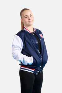 Blouson universitaire unisexe, doublure matelassée légère, chaud, décontracté, streetwear, coupe athlétique, broderie personnalisée - Product Image 5