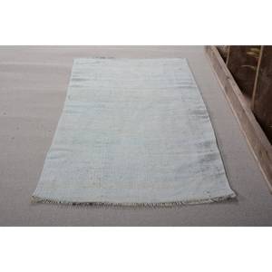 พรมตุรกีโบราณสีฟ้าทันสมัยความสูง2.2x4.8ฟุตทำจากผ้าขนสัตว์วัสดุขนสัตว์เย็บปะติดปะต่อกันเป็นรูปสี่เหลี่ยมผืนผ้าสำหรับห้องนั่งเล่นรถห้องโถง - Product Image 3