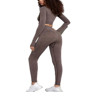 ชุดโยคะไร้ตะเข็บสำหรับผู้หญิงชุดเล่นฟิตเนส2ชิ้นชุดเล่นโยคะฟิตเนสชุดกีฬาฤดูร้อน - Product Image 3