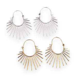 Nuevo Superventas Pendientes de Latón Brillante con Diseño de Amanecer, Chapados en Oro de 18k, Estilo Tribal Vintage, de Moda, al por Mayor para Mujer - Product Image 2