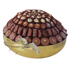 Cuenco para servir de diseño atractivo Cuenco de chocolate de metal dorado de alta calidad con cuenco de postres con acento de Lirio de Cala para dulces Chocolates - Product Image 1