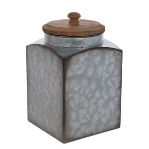 Supplier of Galvanized Canister <b>With</b> Wooden <b>Lid</b> Excellent Quality Handmade Container Superior Quality Fancy Metal <b>Storage</b> <b>Box</b> - Product Image 3