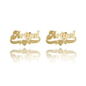 ร้อนขายน่ารักห่วงชื่อต่างหูชื่อที่กําหนดเอง18พันทองแกะสลักสายต่างหูที่กําหนดเองส่วนบุคคลชื่อสําหรับทารกเด็กสาวต่างหู - Product Image 3