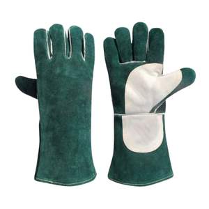 Guantes de soldadura de piel de cabra con hilo Kevlar de protección térmica Tig marrón personalizados, guantes de soldador aislantes resistentes al calor - Product Image 3