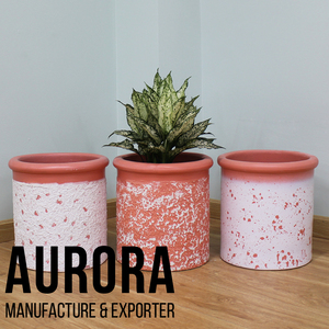 Maceta de cemento de fibra de diferentes tamaños hecha en Vietnam para jardín verde de fábrica vietnamita - Product Image 2