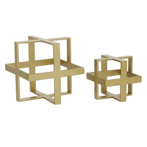 Metal Geometric Sculpture Set of 2 High Quality Metal Sculpture Handmade New Design Decorative Sculpture - Product Image 1