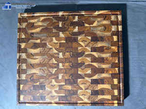 Planche à découper rectangulaire en bois massif avec rainure pour les jus, antidérapante, durable, non toxique, fabriquée au Vietnam - Product Image 5