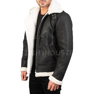 เสื้อโค้ทหนังแกะสำหรับผู้ชาย, เสื้อโค้ทสไตล์นักบินฤดูหนาว - Product Image 2