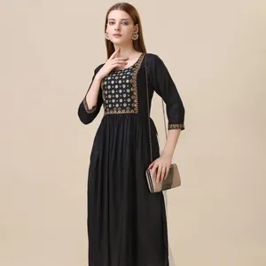 Elegant Echoes Premium Rayon Embroidery Kurti with Coordinated Pant Set Timeless Fashion for Women & Girls at Wholesale Price