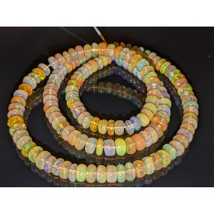 High Quality Ethiopian Fire Opal Smooth Rondelle <b>Beads</b> <b>Crystal</b> Lampwork & Glass <b>Beads</b> Ethiopian Opal <b>Beads</b> Topping - Product Image 2
