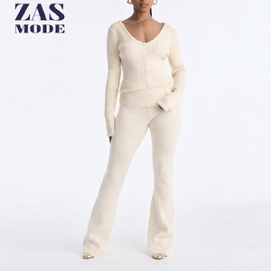 Ensemble de survêtement pour femmes de haute qualité, automne 2026, imprimé, boutonné, sweat-shirt et pantalon de jogging, 2 pièces - Product Image 1