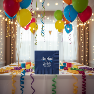 Party Love Serviette Blu Navy 33x33cm Confezione da 12 Pezzi - Product Image 3