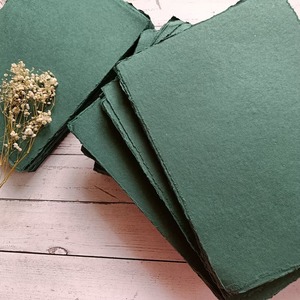 Khadi 100% Cotton Rag Paper Dark Green <b>A4</b> Size 200gsm UV <b>Printed</b> Fairy Style Box with 20 X 30 cm Offset Paper Crafts - Product Image 2