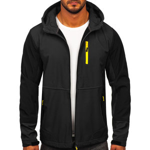 <b>Men's</b> Lightweight Reversible <b>Canvas</b> Casual Hooded <b>Jacket</b> Graphite Waterproof Zippered Closure Spring Standard Softshell <b>Jackets</b> - Product Image 1