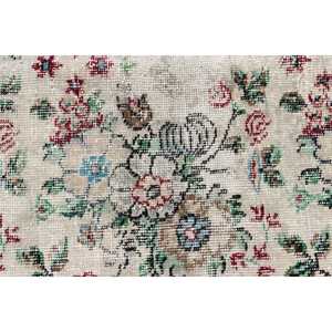 Alfombra de 3.3x6.3 pies, Alfombra Turca Vintage, Alfombra Abstracta Roja y Blanca - Product Image 5