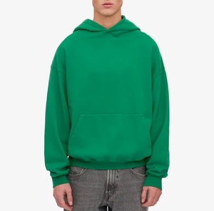 CVC Sweat à capuche polaire à manches longues pour hommes avec poche Logo personnalisé solide pour vert meilleure qualité Bangladesh Export automne saison - Product Image 2