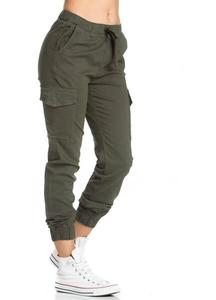 กางเกงคาร์โก้ผ้าสักหลาดสำหรับผู้ชายกางเกงวอร์มหลายกระเป๋าผ้าทอและปิดด้วยเชือก - Product Image 5