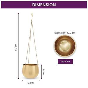Maceta colgante decorativa de Metal con cadena para jardín, balcón y decoración del hogar, perfecta para exhibición de macetas de interior y exterior - Product Image 6