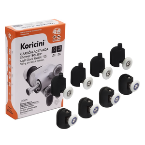 ชุดลูกกลิ้งสำหรับห้องอาบน้ำแบบครึ่งวงกลม 8 ชิ้น รุ่น Koricini สีดำด้าน แบบเลื่อนและถอดประกอบได้รวดเร็ว - Product Image 2