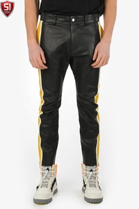 Pantalones Cargo de Cuero para Hombre, Resistentes, de Cintura Media, Corte Regular, Pierna Recta, Estilo Casual Urbano - Product Image 3