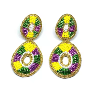 Boucles d'oreilles fleur perle broderie à la main boucles d'oreilles perlées femmes par MD artisanat - Product Image 4