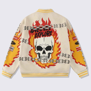 Chaqueta universitaria clásica de cuero de lana personalizada para hombre, bombardero de estilo universitario, ropa de abrigo de Letterman, suministro directo de fábrica a granel - Product Image 2