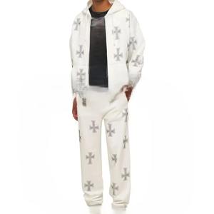 Nouveau design personnalisé à bas prix, survêtement d'hiver imprimé pour hommes avec strass, séchage rapide, respirant, matière douce, design 2 en 1, 100% coton - Product Image 3