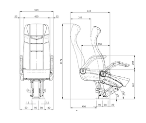 อุปกรณ์ขายส่ง นิวสตาร์ วีไอพี แวน เบาะรถบัสหรูหรา นั่งสบาย พนักพิงปรับเอนได้และแบบคงที่ - Product Image 3