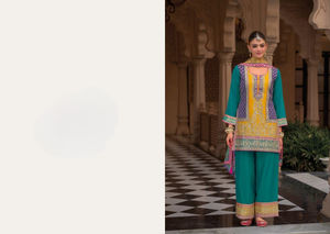 Hevey Chinon เสื้อผ้าพิมพ์ลายดิจิทัลพิมพ์ลายอินเดียและปากีสถานสำหรับงานปาร์ตี้งานปักทำงานแห้งเร็วทุกฤดูกาล - Product Image 6