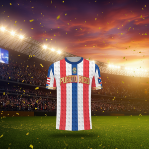 Maglia da Calcio Personalizzata 3D di Porto Rico, Maglietta per Tifosi Boricua - Product Image 3