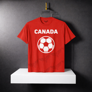 เสื้อฟุตบอลแคนาดา ฤดูกาล 2026 รุ่นนักเตะ แบบแห้งเร็ว รับผลิตตามแบบ (OEM) พร้อมชื่อทีมและแบรนด์ (OEM) ลายกราฟิกลูกฟุตบอล - Product Image 1