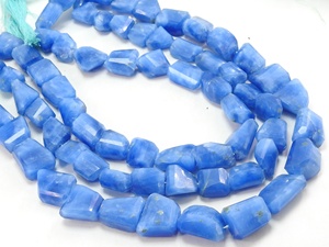 Perles en vrac à facettes en calcédoine bleue 14 pouces de long 10-20MM pépite pour la fabrication de bijoux et de bracelets pierre précieuse en cristal de 8mm - Product Image 3