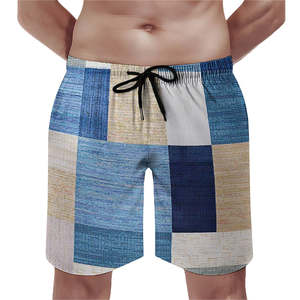 Shorts de plage en satin 100 % coton imprimés pour hommes, taille élastique, séchage rapide, maillots de bain d'été, fourniture de logo personnalisé en gros - Product Image 2