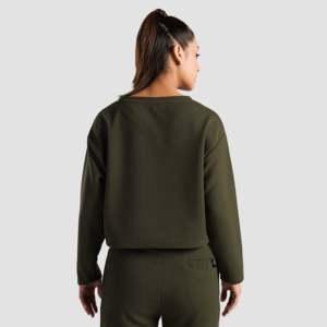 เสื้อถักสำหรับผู้หญิง GA Ultimate สีเขียวมะกอกสำหรับออกกำลังกาย - Product Image 2