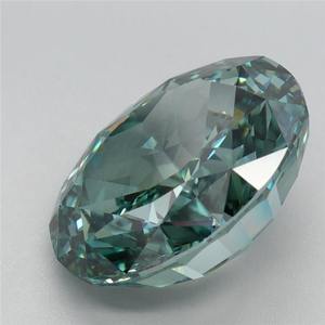 Diamant de laboratoire vert foncé de forme ovale - Product Image 3