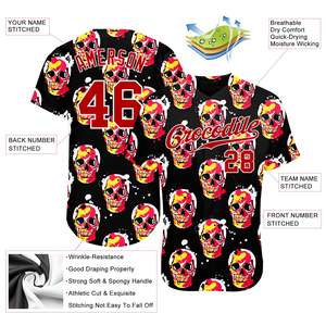 2024 Fashion Youth Custom Logo Sublimated Embroidery <b>Strip</b> Stitched Baseball Jersey Team Number Usa Size - Product Image 3