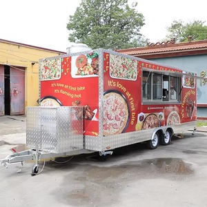 Remorque alimentaire mobile multifonctionnelle Chariot à café en fibre de verre en acier inoxydable Camion à glace pour Hotdogs Chips Winery Applications - Product Image 2