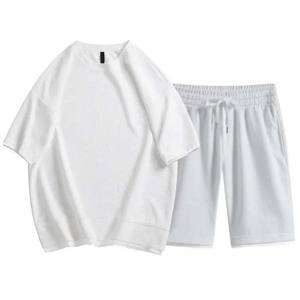 Ropa de hombre Camisetas y pantalones cortos 2 Conjuntos de dos piezas Ropa deportiva Casual en blanco Tallas grandes Algodón Oversized High Street Twin Sets Hombres - Product Image 6